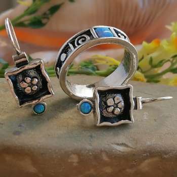 Серебряное кольцо с опалом иск. 01R623OP