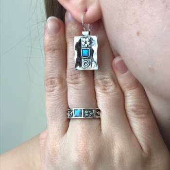 Серебряное кольцо с опалом иск. 01R623OP