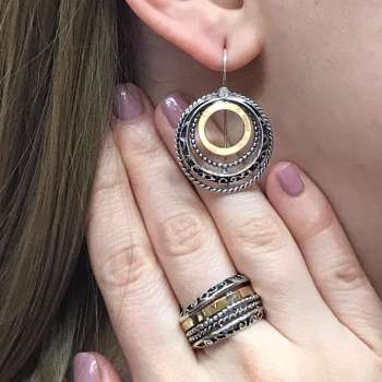 Серебряное кольцо с золотом MVR1118G