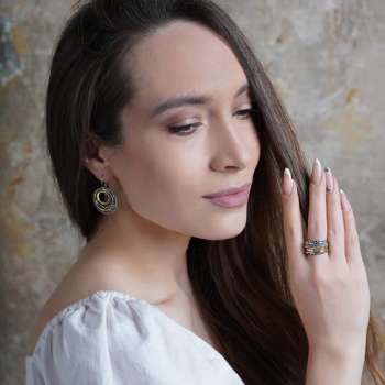 Серебряное кольцо с золотом MVR1118G
