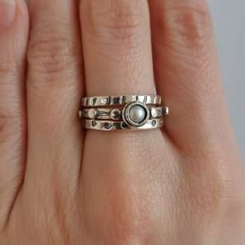 Серебряное кольцо с жемчугом 01R598/1PL