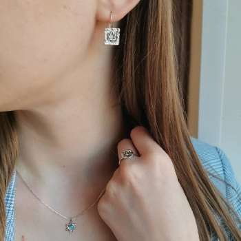 Серебряное колье с опалом иск. 01N2278OP