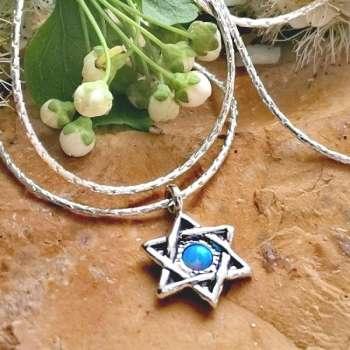 Серебряное колье с опалом иск. 01N2278OP