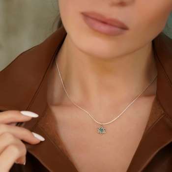 Серебряное колье с опалом иск. 01N2278OP
