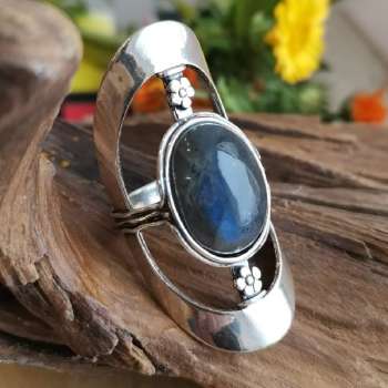 Серебряное кольцо с лабрадором 01R931LB