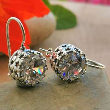 Серебряные серьги с куб.цирконом 01E3424CZ