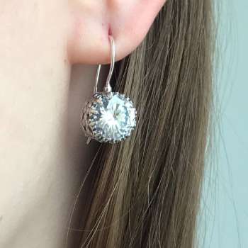 Серебряные серьги с куб.цирконом 01E3424CZ
