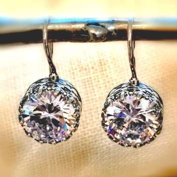 Серебряные серьги с куб.цирконом 01E3424CZ