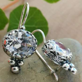 Серебряные серьги с куб.цирконом 01E3516CZ