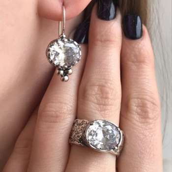 Серебряные серьги с куб.цирконом 01E3516CZ