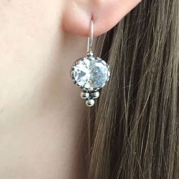 Серебряные серьги с куб.цирконом 01E3516CZ