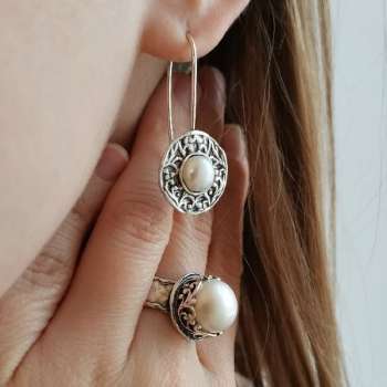 Серебряное кольцо с жемчугом 01R2822PL