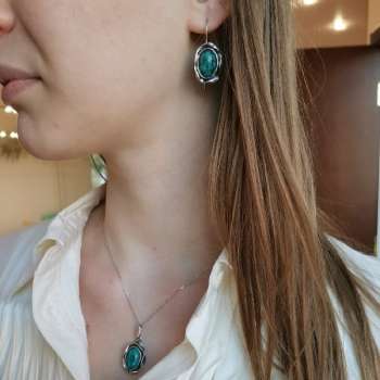 Серебряные серьги с бирюзой MVE1116TQ