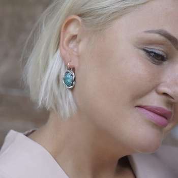 Серебряные серьги с бирюзой MVE1116TQ