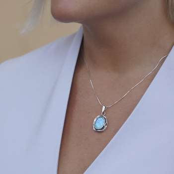 Серебряное колье с опалом иск. MVN1116OP