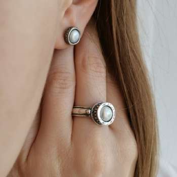 Серебряное кольцо с жемчугом 01R527PL