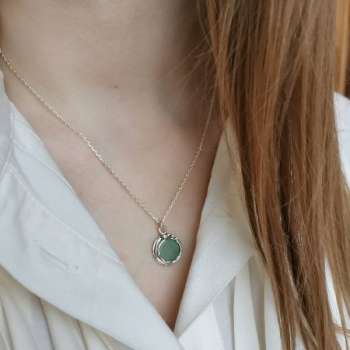 Серебряное колье с авантюрином 01N1325AV