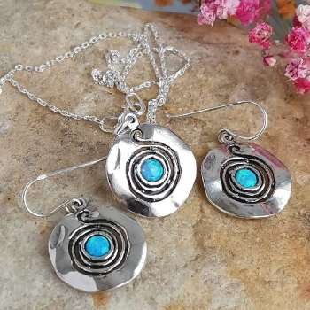 Серебряное колье с опалом иск. 01N2052OP/1