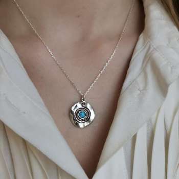 Серебряное колье с опалом иск. 01N2052OP/1