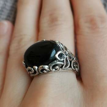 Серебряное кольцо с ониксом 01R1164ON