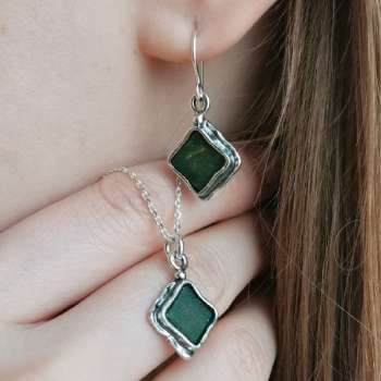 Серебряное колье с авантюрином 01N1656AV