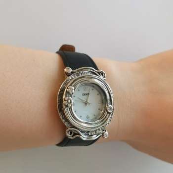 Серебряные часы с куб.цирконом 01W695BCZ