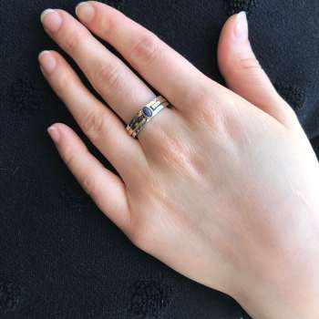 Серебряное кольцо с золотом и кианитом MVR1770/2GKT