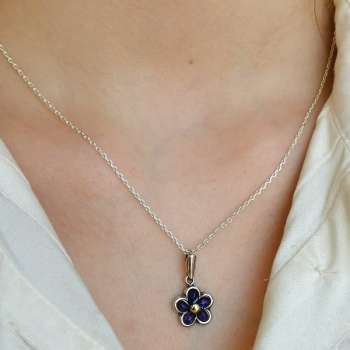Серебряное колье с аметистом и золотом MVN1649/1GAM