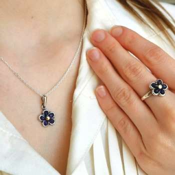 Серебряное колье с аметистом и золотом MVN1649/1GAM