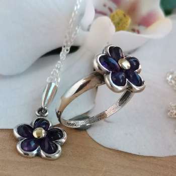 Серебряное кольцо с аметистом и золотом MVR1649GAM