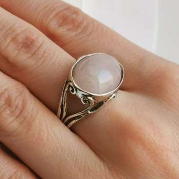 Серебряное кольцо с розовым кварцем 01R1202QZ