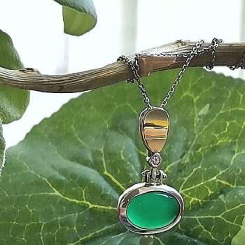 Серебряное колье с халцедоном и золотом MVN1200GHL