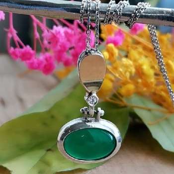 Серебряное колье с халцедоном и золотом MVN1200GHL