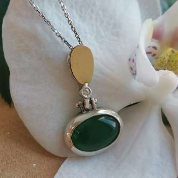 Серебряное колье с халцедоном и золотом MVN1200GHL
