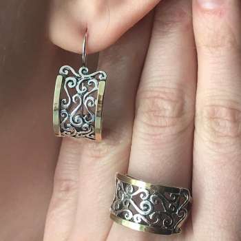 Серебряное кольцо с золотом MVR1348G