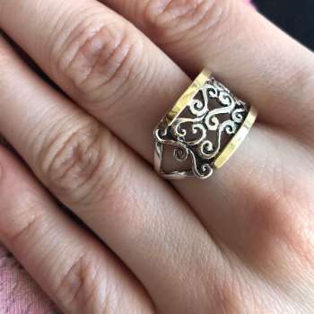 Серебряное кольцо с золотом MVR1348G