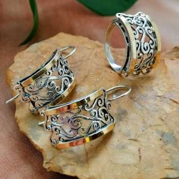 Серебряное кольцо с золотом MVR1348G