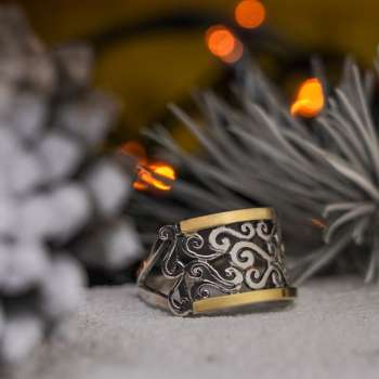 Серебряное кольцо с золотом MVR1348G