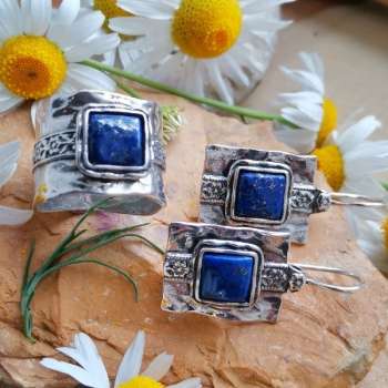Серебряное кольцо с лазуритом 01R438LZ