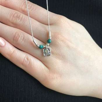Серебряное колье с бирюзой 01N213TQ