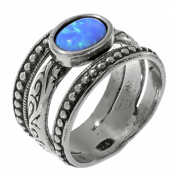 Серебряное кольцо с опалом иск. 01R1941OP