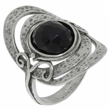 Серебряное кольцо с ониксом 01R961ON