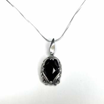 Серебряное колье с ониксом MVN1202ON
