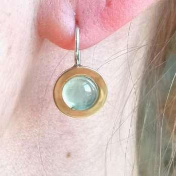 Серебряные серьги с пренитом и золотом MVE1732GPN