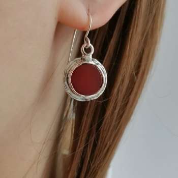 Серебряные серьги с сердоликом 01E1325SR