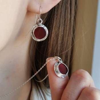 Серебряные серьги с сердоликом 01E1325SR