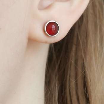 Серебряные серьги с сердоликом 01E674SR