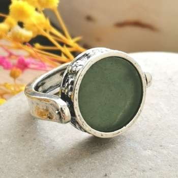 Серебряное кольцо с авантюрином и ониксом 01R465AV/1