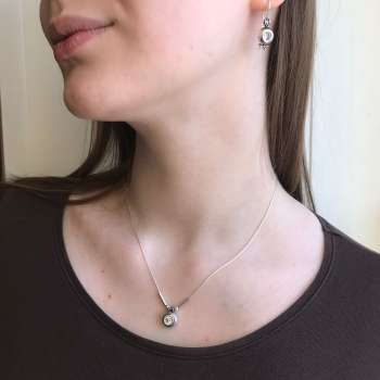 Серебряное колье с куб.цирконом 01N4161CZ