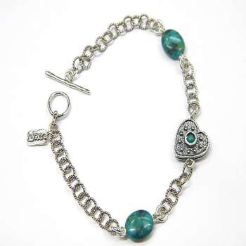 Серебряный браслет с бирюзой 01B1396TQ